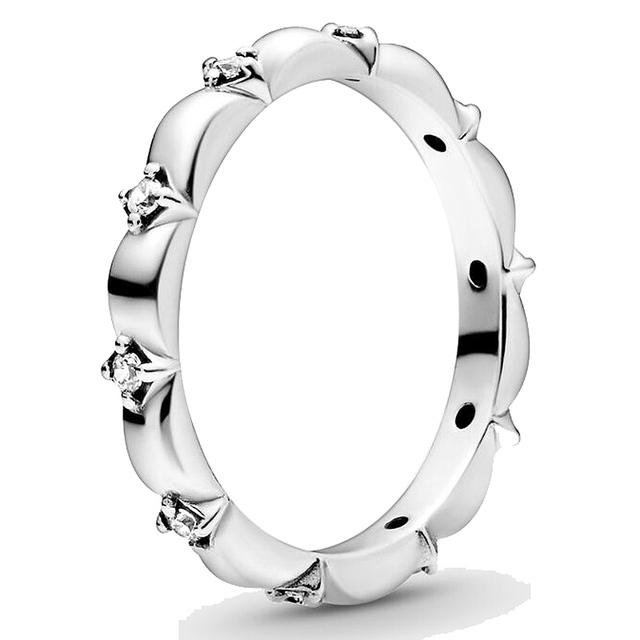 New 925 Sterling Silver Popular Ring Double Halo Rounded Eternity Radiant Teardrop Loved Script Crown Ring for Women Jewelry