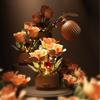 Simulation Rose Flower Building Blos Vntine's Day Gift for Girlfriend Blooming Rose Toy ABS Material Logic Trai...