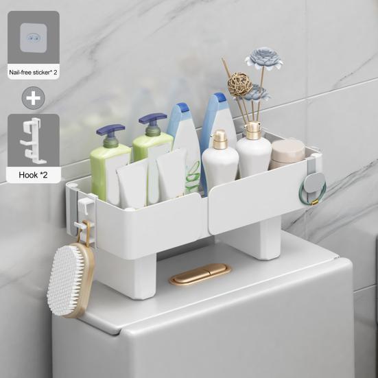 Стеллаж для хранения Органайзер для бачка унитаза Большая вместимость Высокая грузоподъемность Водонепроницаемый