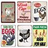 Farm Fresh Eggs Metal Tinplate Sign Poster Chicken Egg Shabby Chic Tin Signs Metal Plate 20x30cm