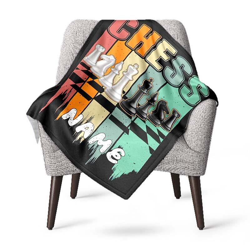 Chess Game Customize Your Name Blanket Used For Chair Office Sofa Bed Camping Soft And Warm Giving Friends And Relatives Birthday Graduation Gift