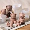3D Милый Медведь Силиконовая Форма для Свечей DIY Животные Украшения Поделки Подарки Изготовление Ароматерапия Мыло Гипс Смола Литьевые Формы Декор для Дома