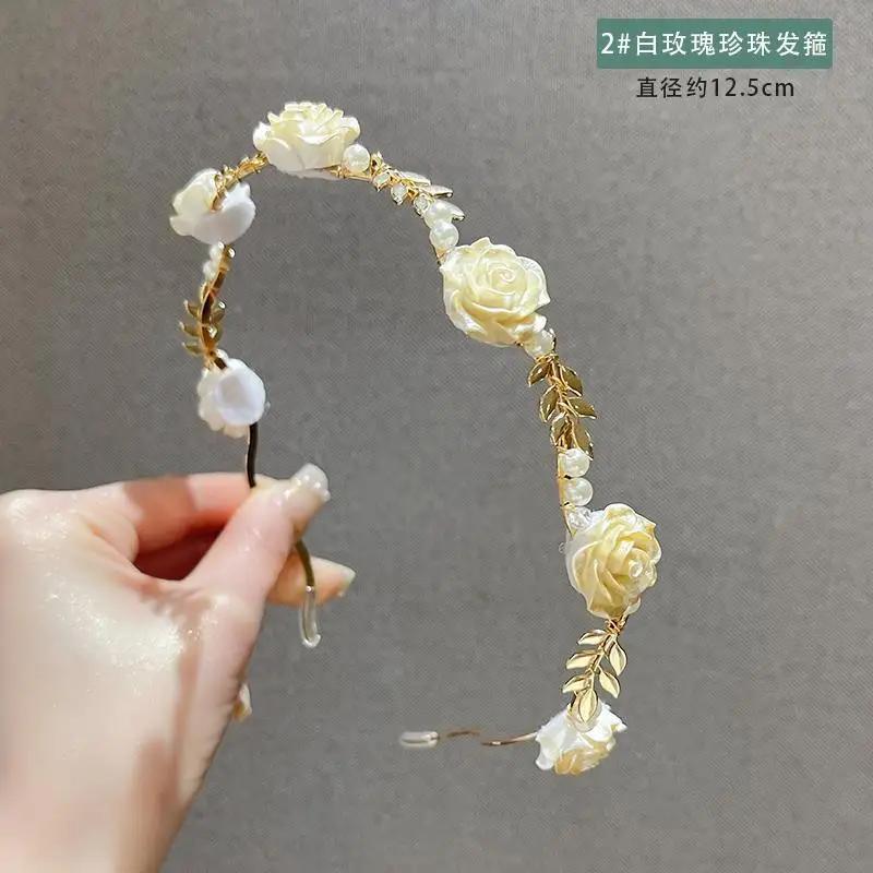 Роскошный элегантный ободок с розовой лозой, аксессуары, головной убор для девочек, металлическая тиара, обруч для волос, свадебный обруч для волос для женщин