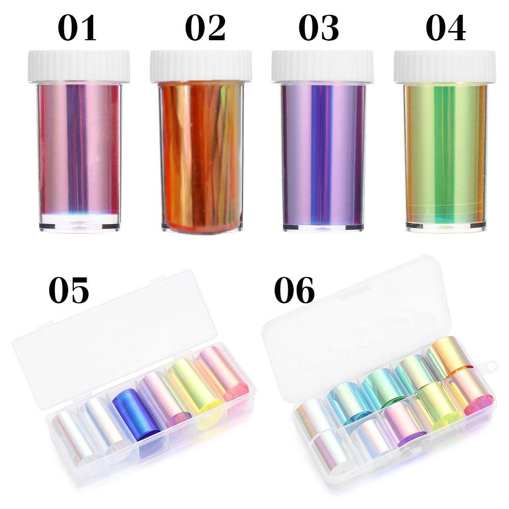 Hot Nail Decoration Tool DIY Glass Paper Holographic Design Nail Stickers Aurora Film