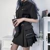 Punk Gothic Black High Waist Black Skirts Women Sexy Patchwork Bandage Mini Skirt Female Streetwear Summer