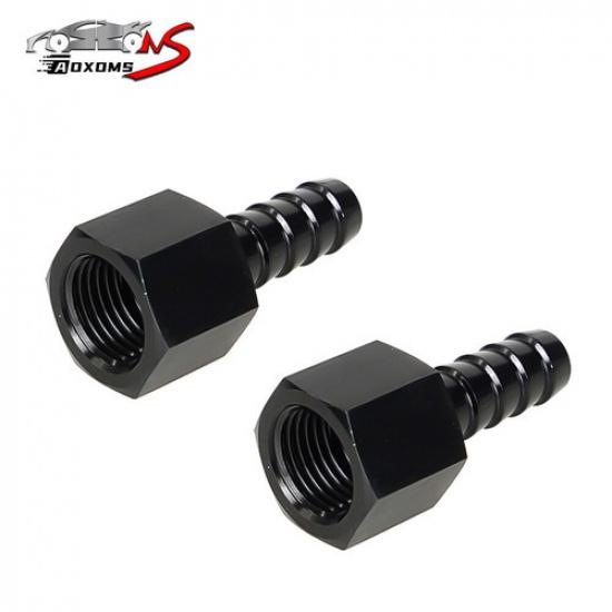 2pcs Fitting Hose End Straight 3/8" Barb to 6 AN Female Swivel Aluminum Anodize