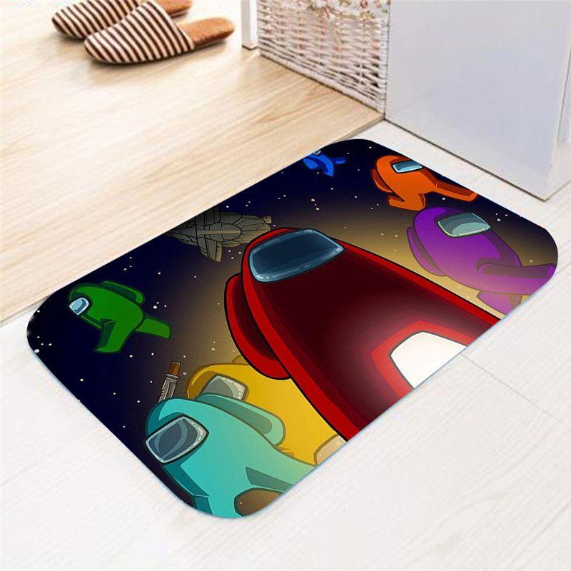 Game Among Us Flannel Mat Home Bath Bathroom Nonslip Carpet Rug Floor Decor