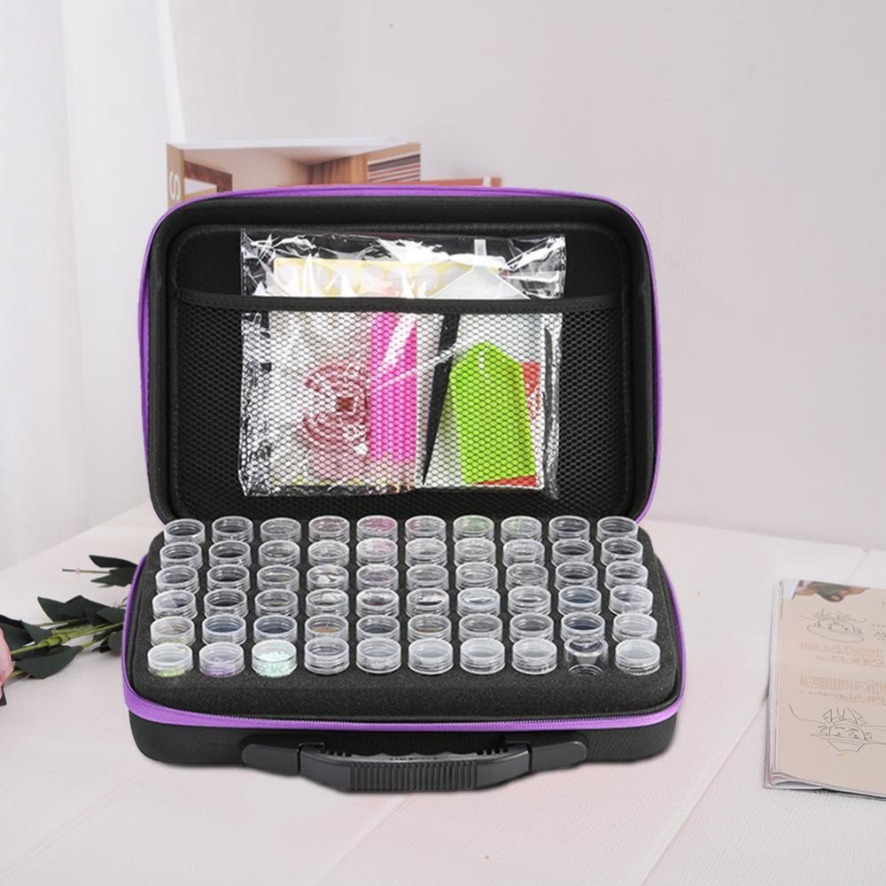 Diamond Painting Organizer,60 Slot Diamond Painting Kit Accessories and Tools Portable Diamond Painting Organizer for 5D Diamond Beads Jewelry Rings