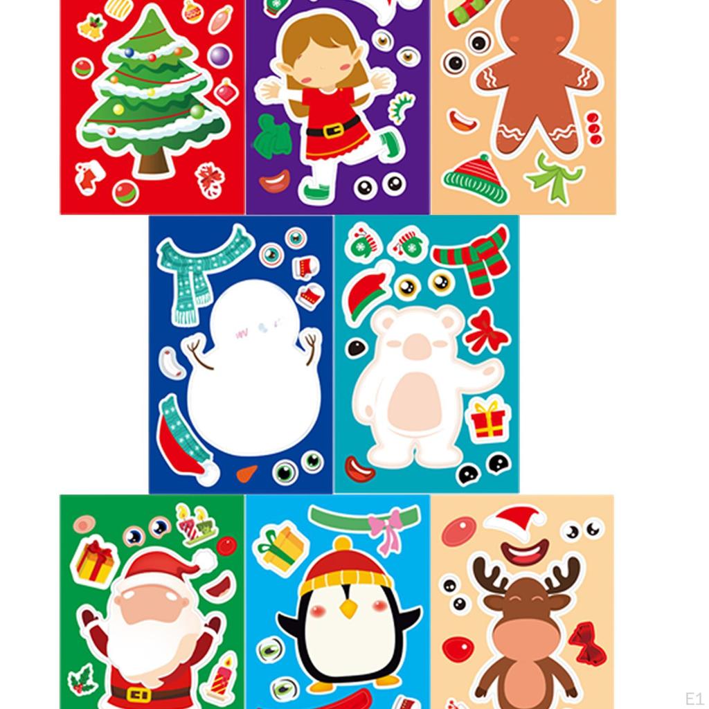 24 шт. Рождественские наклейки для детей. Сделайте свои собственные поделки. Подарки с дизайном всего тела.