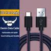 USB A - Type C Denim Data Cable Подходит для Android Samsung HuaWei Type C Кабель для быстрой зарядки USB C Мобильный телефон Зарядка 1M