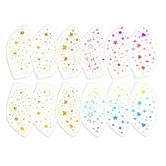 Metallic Gold Eye Tattoo Stickers, Temporary Foil Face Stickers for Party Makeup, Waterproof Flash Eye Tattoos for Festival, Rave, Halloween, Club