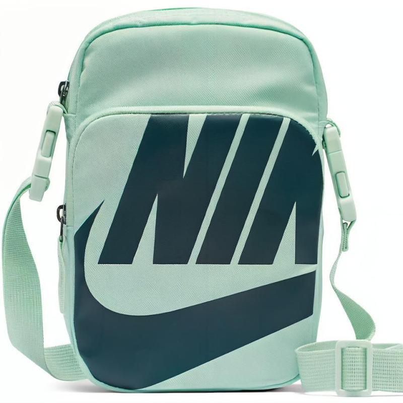 Nike Сумка через плечо Heritage из полиэстера, сумка кроссбоди, обычная, унисекс, зеленая, повседневная, BA6344-321