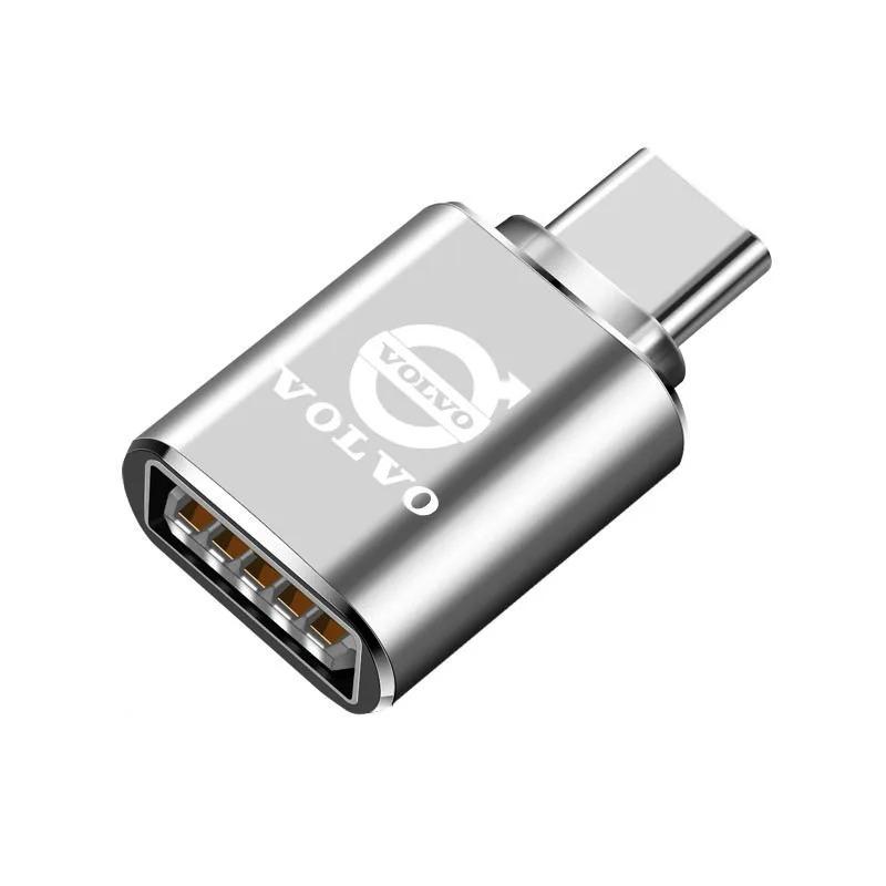Переходник-адаптер для автомобильной зарядки с порта Type C на USB для Volvo XC90 V90 V60 XC60 V40 S80 S60 S90 C40 XC40 V70 XC70 C30 C70