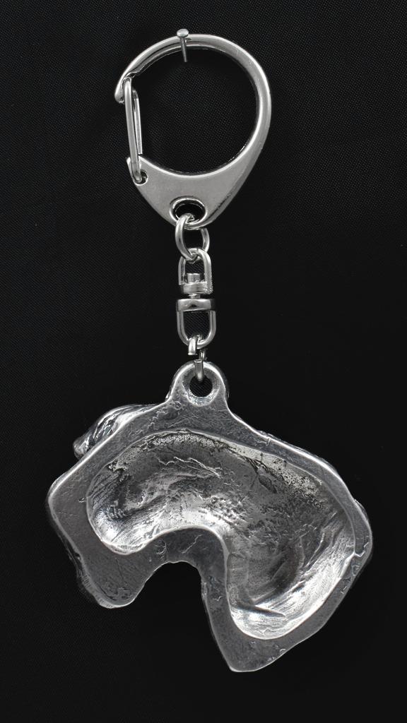 Cesky Terrier, Czech Terrier, Bohemian Terrier - Silver-plated Key Ring with Dog, Handbag Decoration, Backpack Pendant by Art-Dog Brand