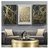 Golden and Black Wall Art Painting Posters and Prints Wall Pictures for Living Room Home Decor Abstract Geometric Canvas Poster