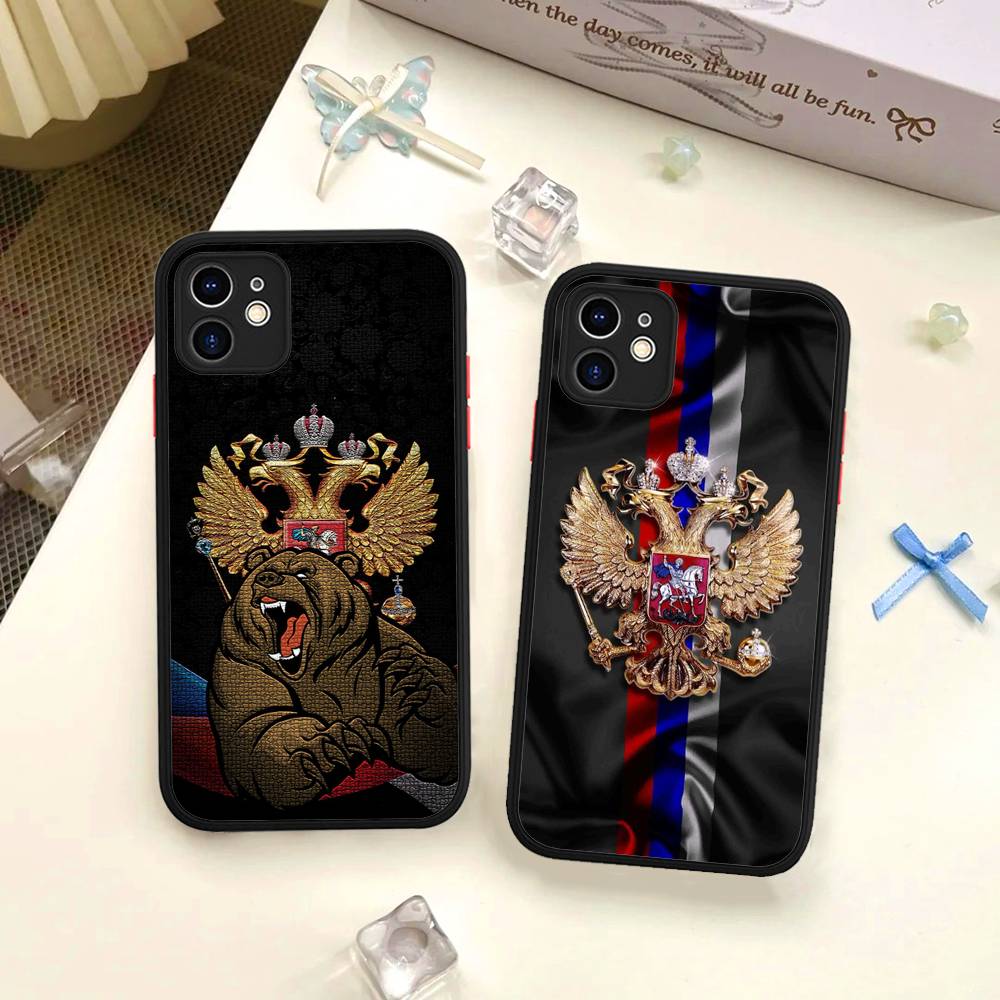 Popular Flag Of Russia For IPhone Air 16 15 14 Plus 13 12 11 Pro Max Matte Cover Jelly Shockproof Phone Case