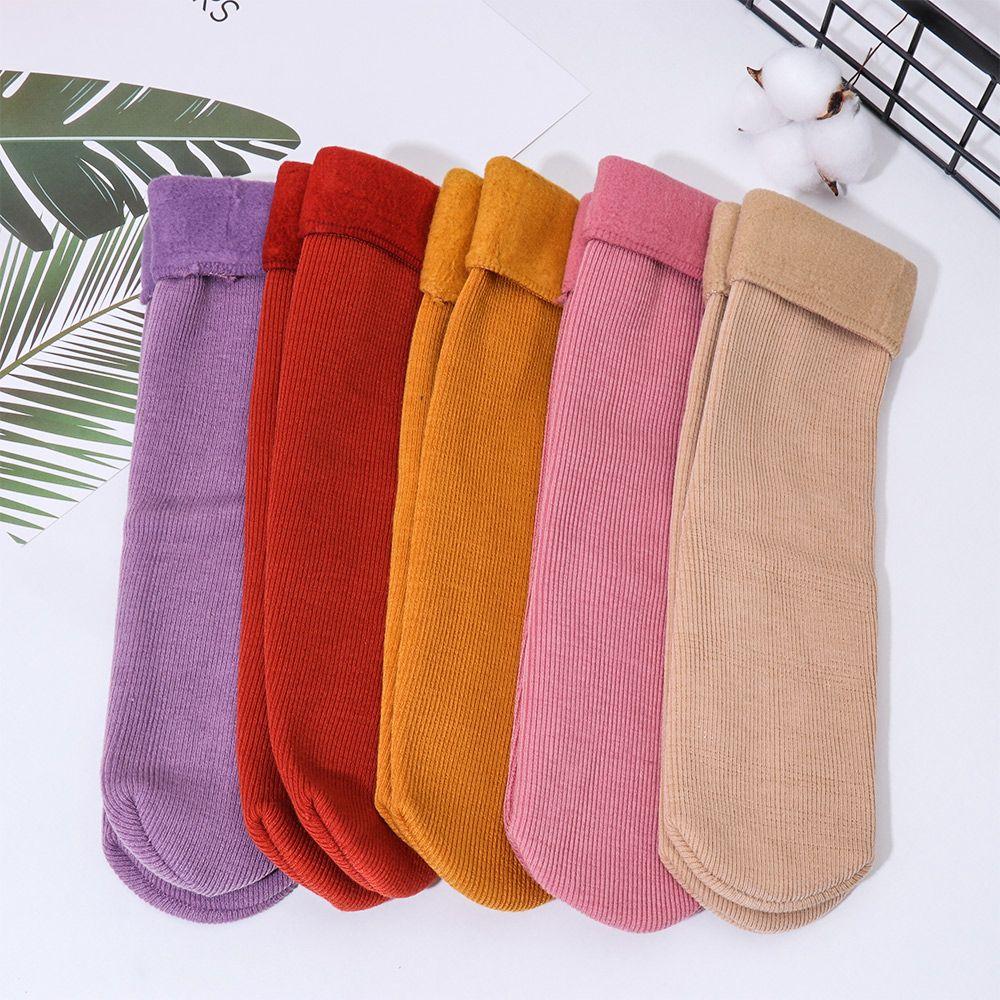 Autumn Winter Snow Boots Thicken Velvet Floor Socks Wool Cashmere Snow Socks Sleeping Warm Hosiery