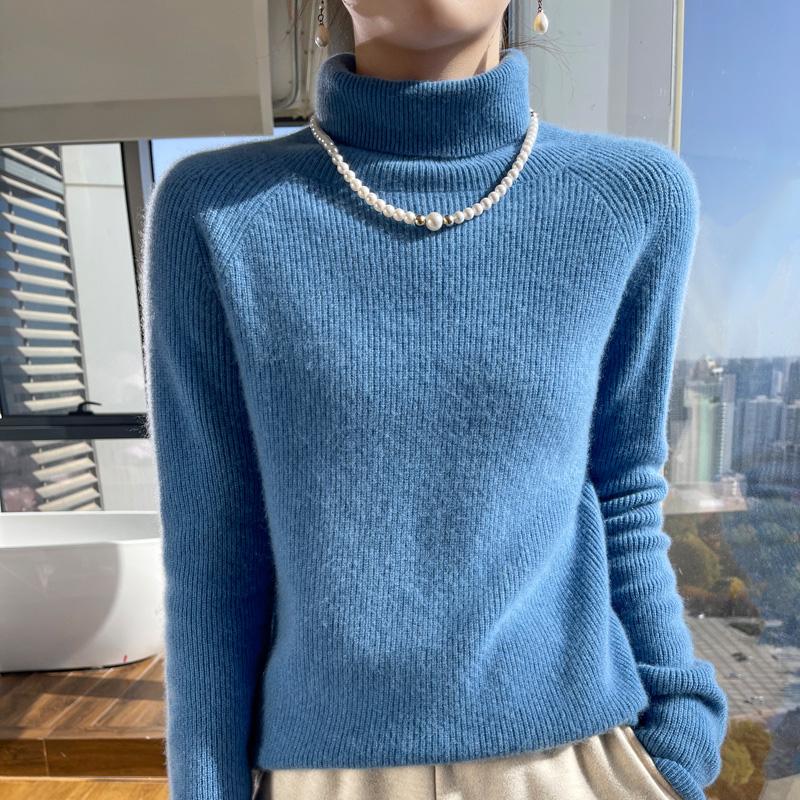 Women's Cashmere Sweater Thickened Qinghe Cashmere 30% Cashmere 70% Wool Women's Autumn and Winter Cashmere Pullover Soft and Warm