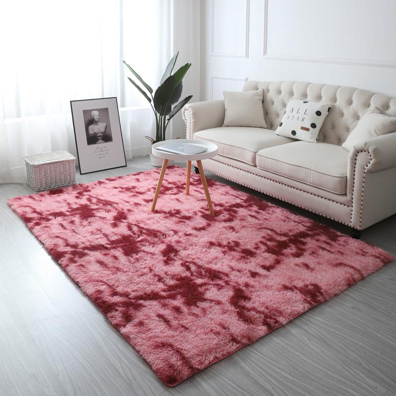 Rainbow Fluffy Rugs Anti-Skid Shaggy Area Rug Dining Room Carpet Floor Mat Home Bedroom
