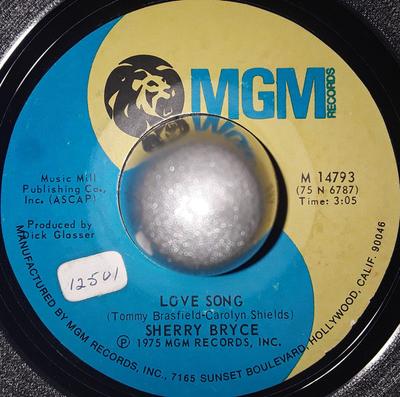7-дюймовая пластинка SHERRY BRYCE - Love Song M14793 MGM Records 1975 США Фолк Б/У
