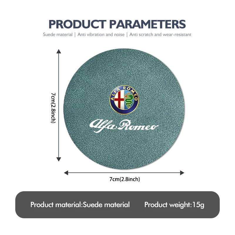 Car Stickers For Alfa Romeo For Alfa Romeo 2PCS Car Logo Anti-Slip Water Cup Pad Drink Holder Mat Interior Accessories Giulietta