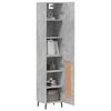 VidaXL Buffet haut Gris béton 34,5x34x180 cm Bois d'ingénierie 3199125
