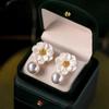 S925 Silver Needle Pearl Flower Earrings: Elegant, Trendy, and Versatile Design