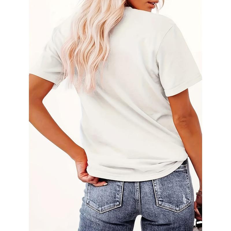 Европейский Размер Романтичная Мечтательная Милая Женская Футболка с Коротким Рукавом - Нежный Принт с Розой и Медведями для Пары, Легко Сочетающаяся Повседневная Футболка с Круглым Вырезом