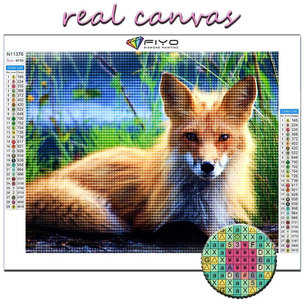 5D Diy Алмазная картина Животное Лиса Вышивка крестиком Полный Алмазная вышивка Мозаика