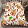 Santa Claus Printed Duvet Cover With Pillow Cover Bedding Set Single Double Twin Full Queen King Size Bedroom Christmas Decor