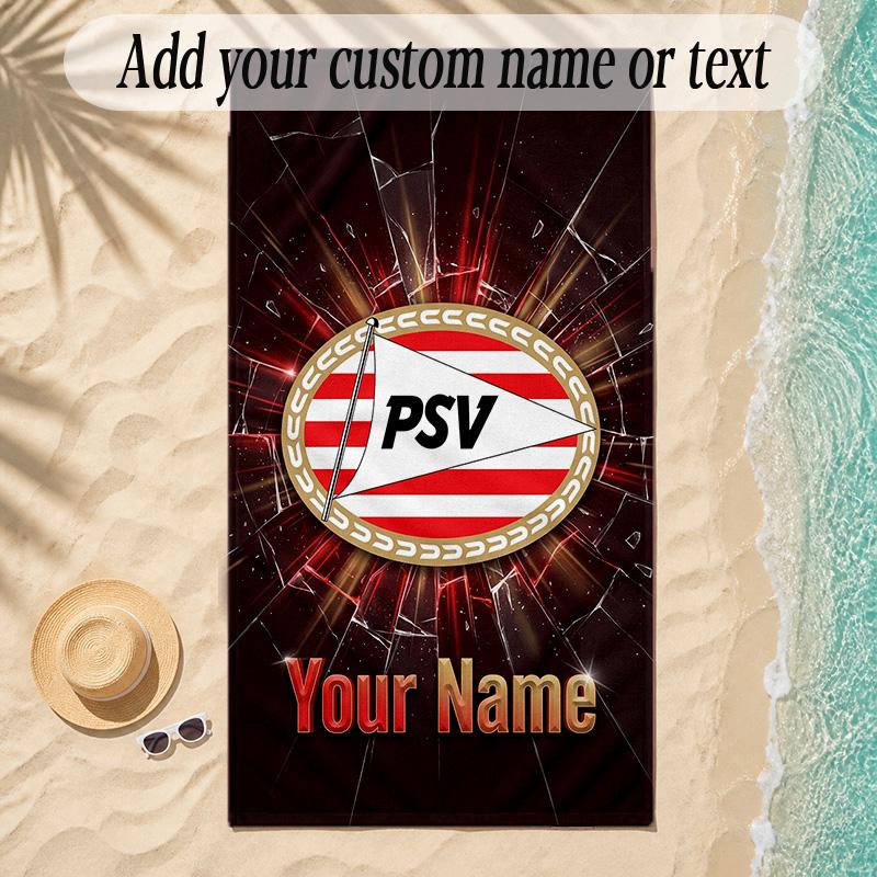 Beach TowelPSV Eindhoven FC Custom Name Text Personalized Soft Towel for Beach Pool Indoor Home Decor Gift