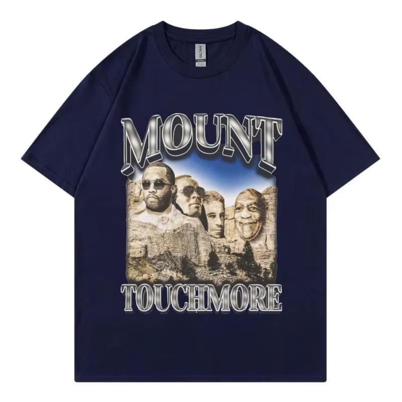 Смешная футболка P Diddy Mount Touchmore Хип-хоп Винтажная одежда Футболка с коротким рукавом Женская мода Оверсайз Уличная одежда Футболки