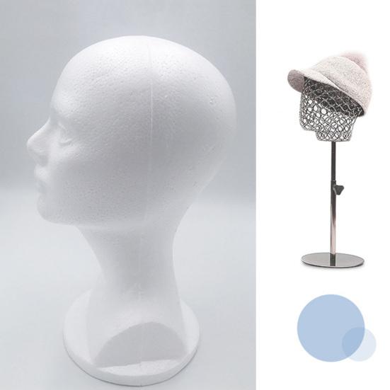 Foam Mannequin Head Model Display Stand for Wigs Hats Jewelry Glasses Holder Easy To Use Shop Rack for Salon DIY Painting