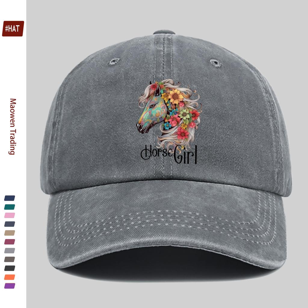 pc pcs Horse  Floral Print Trucker Hat Suitable for Dating Outdoor Sports Beach Vacations Fishing Cycling Parties  Adju