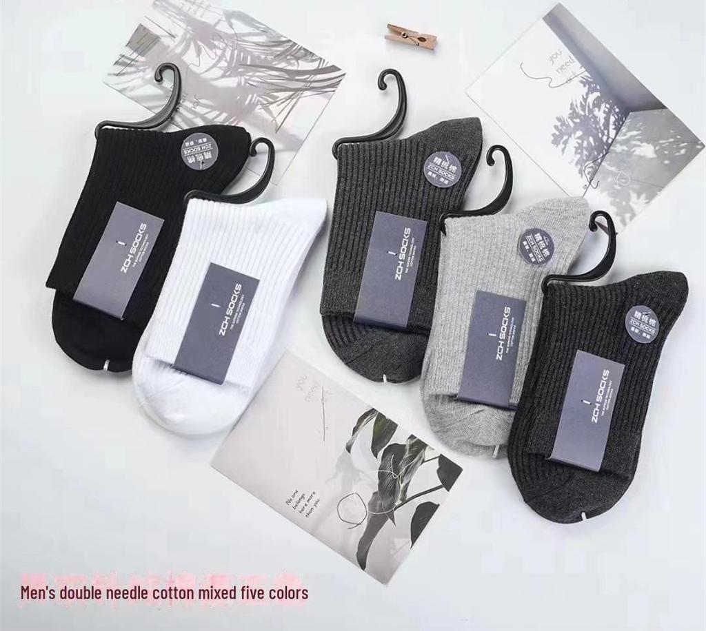 Мужские носки средней длины - 100% хлопок, дезодорирующие, впитывающие пот, для всех сезонов