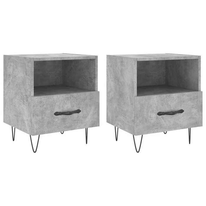 Maison Exclusive - Tables de chevet 2pcs gris béton 40x35x47,5cm bois d’ingénierie
