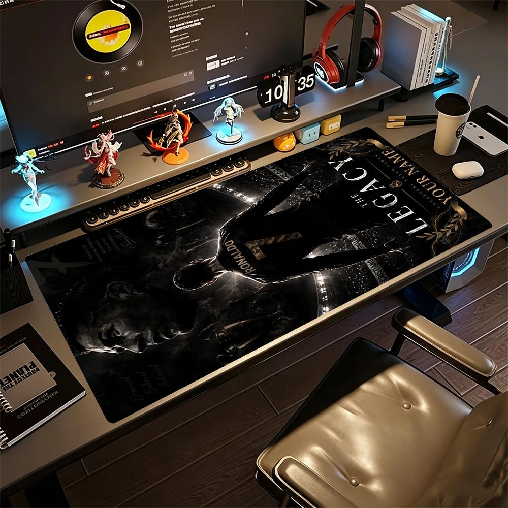 Cristiano Ronaldo (120) Customize Text Mouse Pad Office Mouse Mats Ultra-Long Desk Mat Non-Slip Rubber Bottom Office and Gaming Desk Decoration
