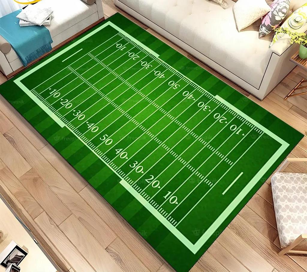 American Football Field Carpet Non-slip Resistant Rug Machine Washable Waterproof Mat Living Room Outdoor Garden Yard Decor Rugs