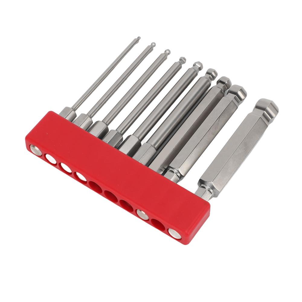 9PCS S2 Steel Hex Screwdriver Bit Set Magnetic Hex Driver Bits Set Auto & Mechanical Repair