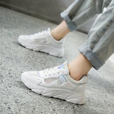 Новые кроссовки женские сетчатые на шнуровке однотонные плоские на платформе из тонкой эластичной ткани трикотажные весенние танкетки для женщин Basket Femme452