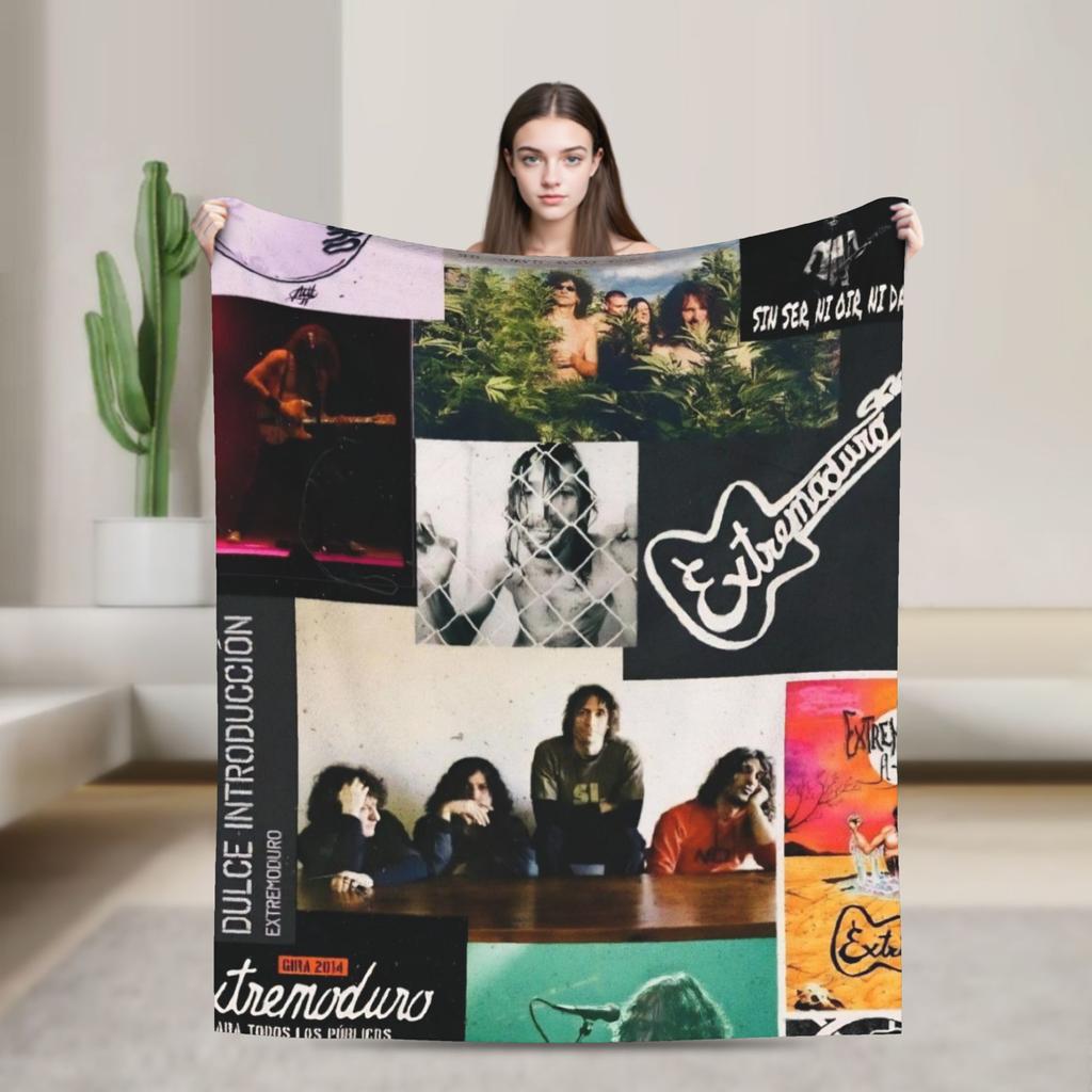 Extremoduro Rock Band Tour Throw Blanket for Couch Fuzzy Soft Plush Blanket 50x60 Inches Multi-size Bedspread for All Seasons