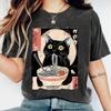 Women Summer T Shirt Kitty Retro Fashion Short Sleeve Tees Casual Printed Tops