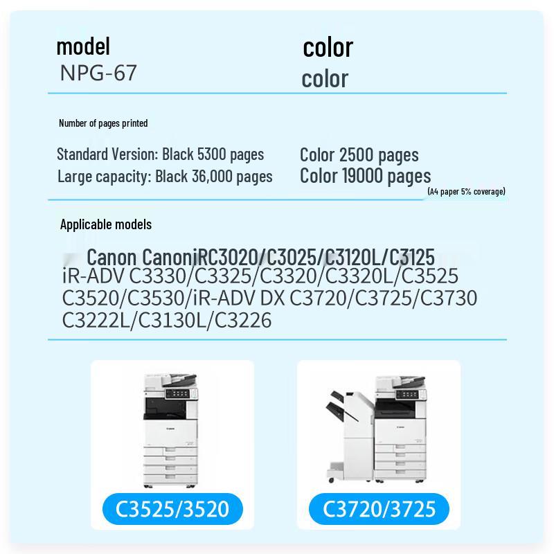 Wetu NPG-67 Compatible Toner Cartridge for Canon C3020 Series