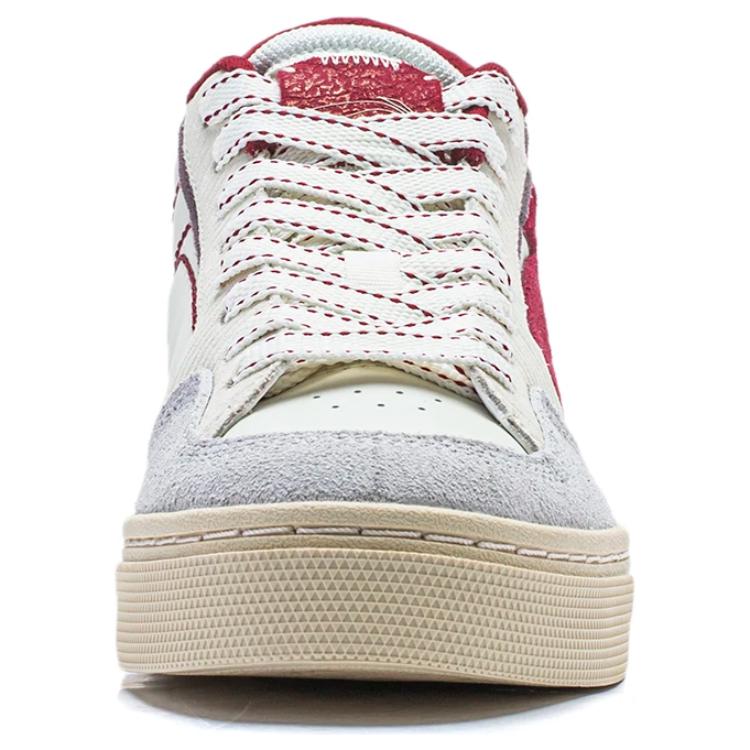 Li Ning Wei Wu 180 мягкие эластичные повседневные нескользящие износостойкие туфли для скейтбординга средней высоты женские туфли для скейтбординга белые красные AECU008-3