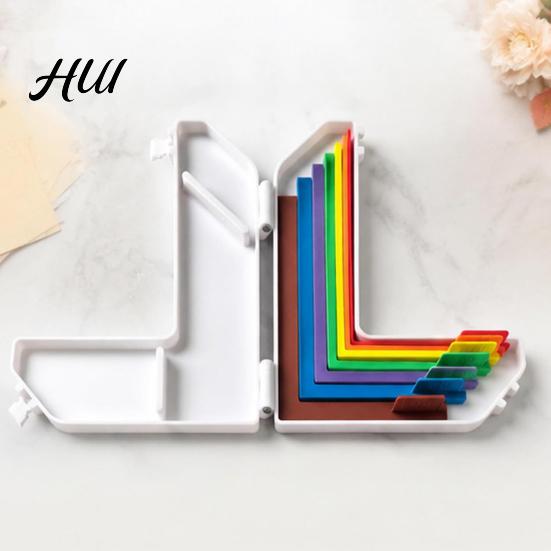 Ruler for Paper Crafts Art Alignment Guide with Color Labels And Size Markings, 1/16 to 1/2 Layering Inch 7 Spacers Card Making, Scrapbooking