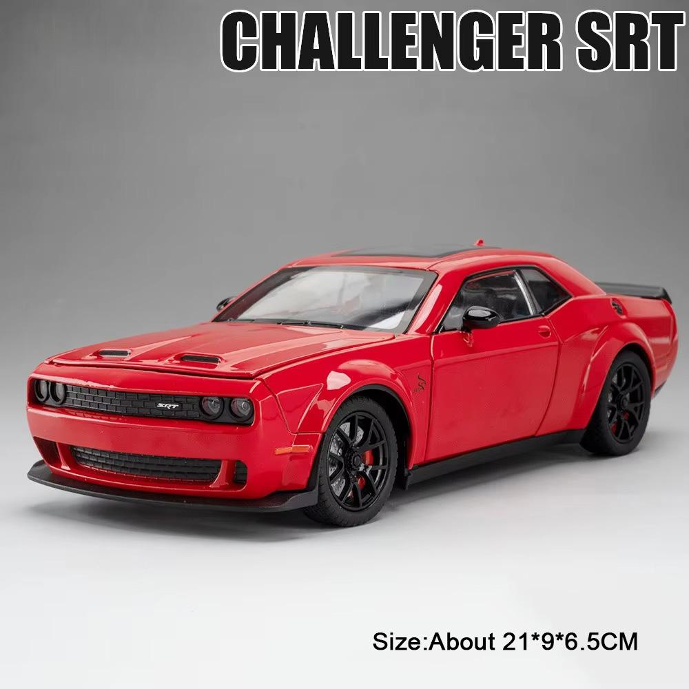1:24 Scale Hellcat Charger Car Model Toy Music Light Pull Back Metal Diecast Doors Opened Sports Cars Toys for Children's Gifts