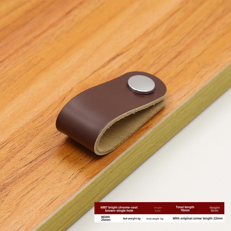 Кожаная ручка для шкафа, ящика, винного ящика и т. д. - акценты из цинкового сплава