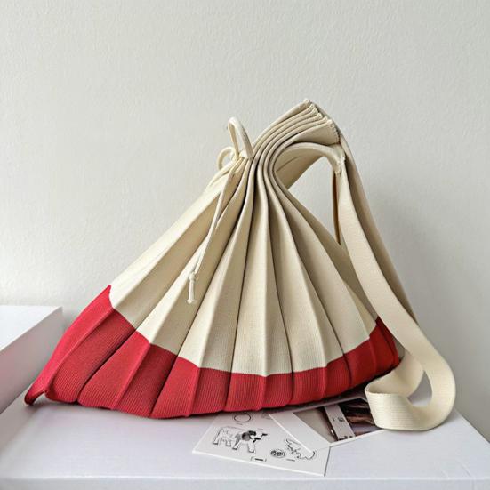 Складная сумка для покупок, многоразовая, аккордеон, продуктовая сумка-тоут, сумка через плечо с цветовыми блоками, плиссированная, для покупок продуктов, для повседневных дел