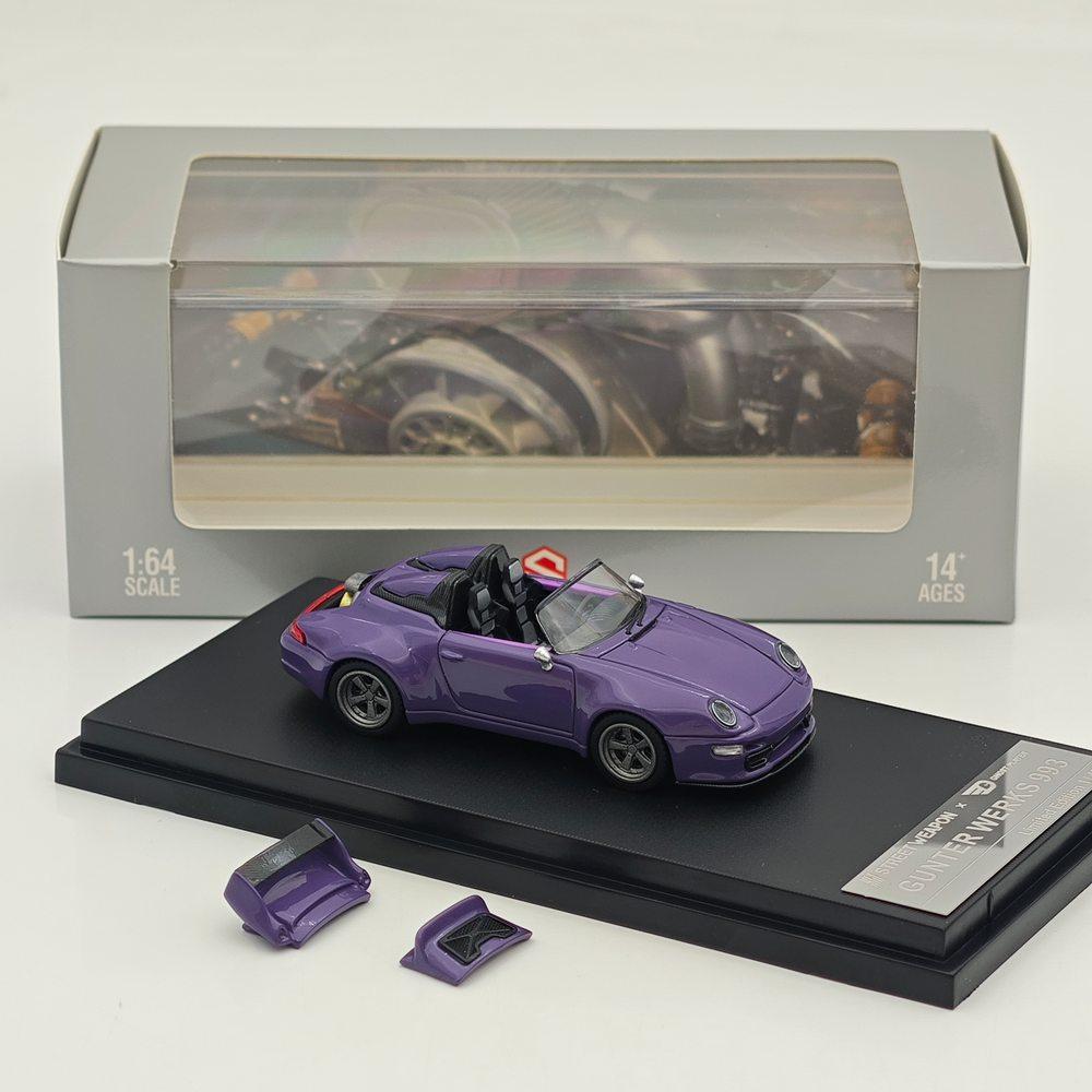 SW 1/64 Scale for Gunther Werks 993 Remastered Openable Hood Diecast Model Car Miniature Collection Toy Vehicle Models