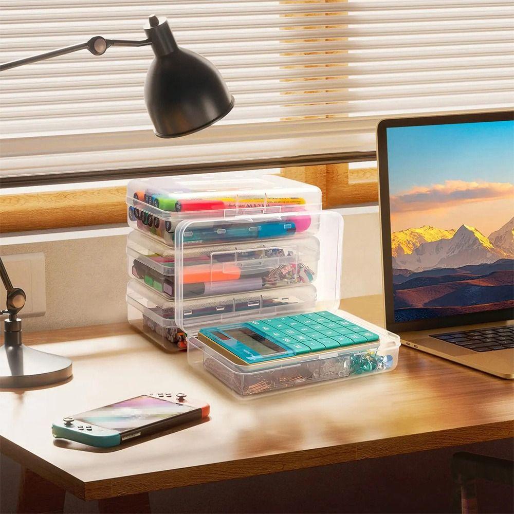 Большой пенал-органайзер для маркеров Прозрачный органайзер для ручек Высококачественный канцелярский ящик для хранения Подарок